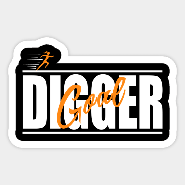 Girl Runner Goal Digger Sticker by TriHarder12